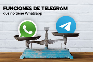 Una balanza con los logos de Whatsapp y Telegram
